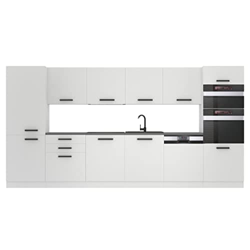 Meubles de Cuisine Complets Belini Naomi - 360 cm, Noir Étincelant