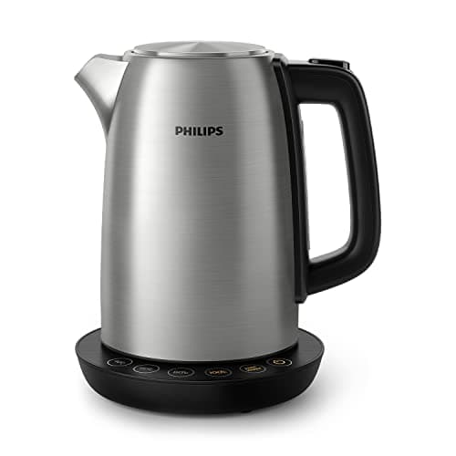 Philips Collection | Electrocoque Électrique Inoxydable 1,7L | Ébullition Rapide | Anti-Calcaire | Rotation 360° Sans Fi