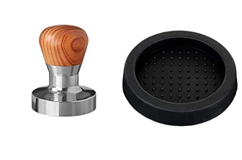 Scarlet Espresso Tamper | Ergonomique et Precision pour Barista - Manche en PVC ou Bois Précieux - Base Acier Inoxydable