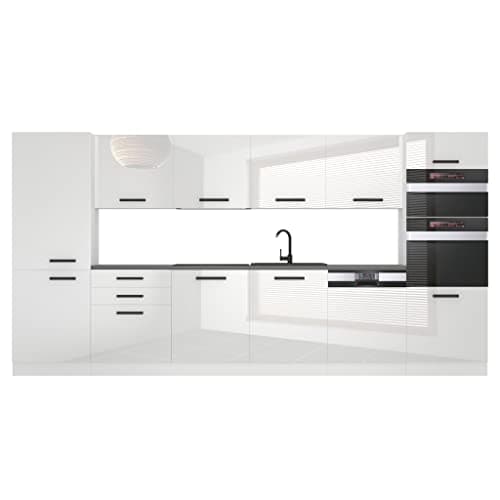 Meubles de Cuisine Complets Belini Naomi - 360 cm, Noir Étincelant