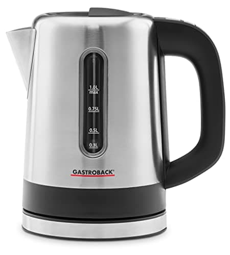 GASTROBACK 42445 Bouilloire de camping design, 1 l acier inoxydable indicateur de niveau, fonction maintien au chaud, 10