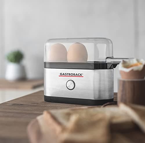 Gastroback Mini 3 Huevos 350 W Noir Acier Inoxydable Pelle pour Œufs Cuisine Professionnelle 209 mm 68 mm 142 mm 540 g É