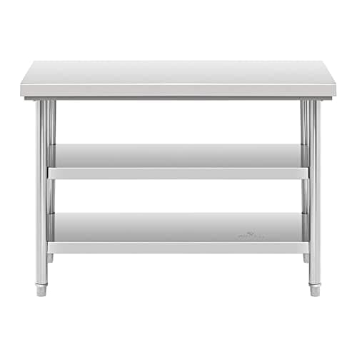 Table de travail Royal INOX 600 kg Max. Cuisine Professionnelle Formats (120x60cm) Niveaux Adaptables