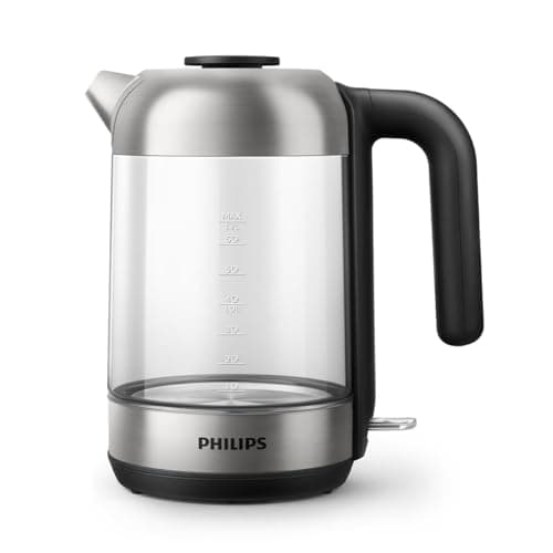 Philips Collection | Electrocoque Électrique Inoxydable 1,7L | Ébullition Rapide | Anti-Calcaire | Rotation 360° Sans Fi