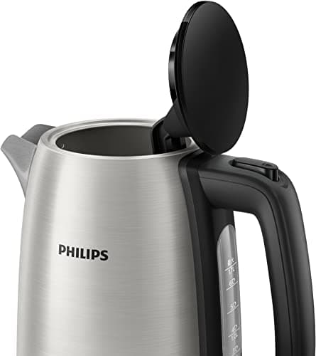 Philips Collection | Electrocoque Électrique Inoxydable 1,7L | Ébullition Rapide | Anti-Calcaire | Rotation 360° Sans Fi