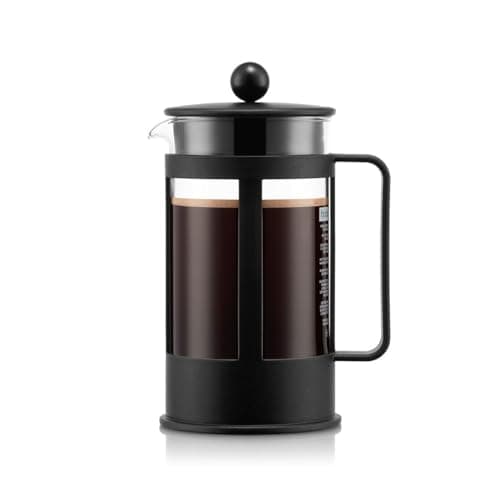 Bodum Kenya Cafetière à Piston - Cafetière Manuelle en Verre Borosilicate et Inox - Pour Enthusiastes du Café - Idéale p