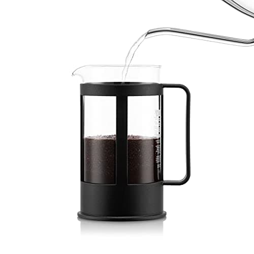 Bodum Kenya Cafetière à Piston - Cafetière Manuelle en Verre Borosilicate et Inox - Pour Enthusiastes du Café - Idéale p