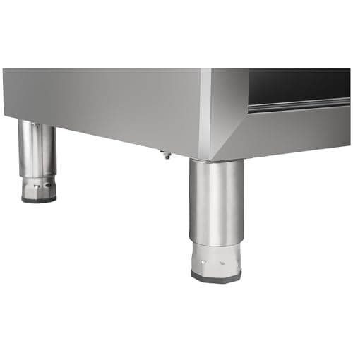 Meuble de rangement inox Royal Catering pour cuisine (200x60x96cm, deux portes coulissantes, 160 kg de charge)