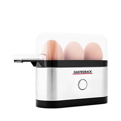Gastroback Mini 3 Huevos 350 W Noir Acier Inoxydable Pelle pour Œufs Cuisine Professionnelle 209 mm 68 mm 142 mm 540 g É