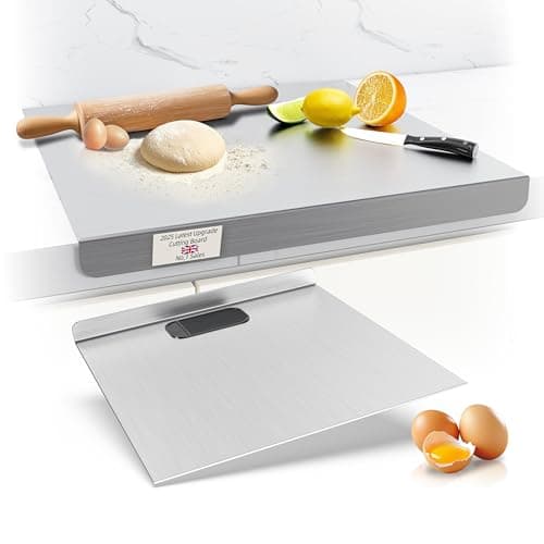 Plaque Inox Cuisine en Acier Inoxydable pour Professionnels et Amateurs, Planche à Découper Protege Plan de Travail avec