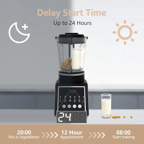 Machine à Lait Végétaux Rendez Vous Intelligent 24h + Machine à Lait de Noix 1.65L + Nettoyage Automatique