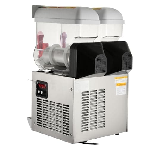 Machine à Granité 15L x 2 pour Cafés et Bars - Réfrigération Efficace en Acier Inoxydable Argenté