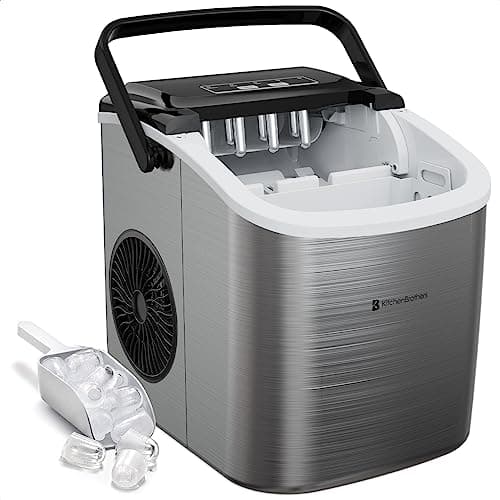 KitchenBrothers Machine à Glaçons Professionnel - Grande Capacité - Machine Portable avec Poignée - Pelle Incluse - 1,2L