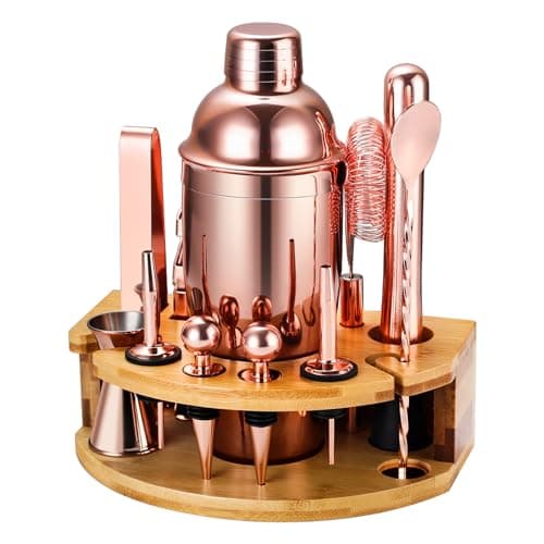 Kit Shaker à Cocktail Argenté pour Bar à Domicile Fête|Kit Cocktail 12 Pièces Acier Inoxydable Fête|Machine à Cocktail S
