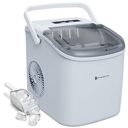 KitchenBrothers Machine à Glaçons Professionnel - Grande Capacité - Machine Portable avec Poignée - Pelle Incluse - 1,2L