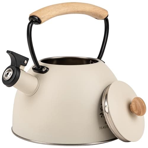 KARL HAUSMANN Bouilloire Inox Sifflante - |5L Bouilloir Traditionnel Rétro - Poignée Résistante à la Chaleur Induction/G