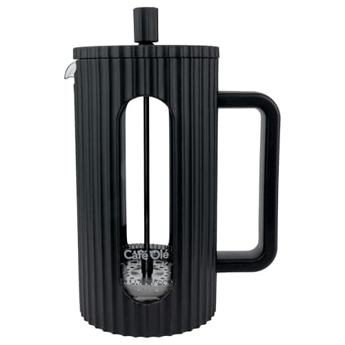 Café Olé Ciao 3 tasses cafetière à piston rouge, passoire en acier inoxydable, idéale pour la maison