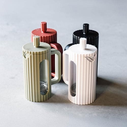Café Olé Ciao 3 tasses cafetière à piston rouge, passoire en acier inoxydable, idéale pour la maison
