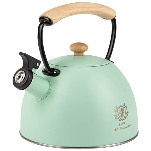 KARL HAUSMANN Bouilloire Inox Sifflante - |5L Bouilloir Traditionnel Rétro - Poignée Résistante à la Chaleur Induction/G