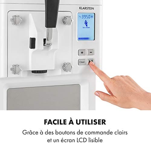 Klarstein Sweet Sundae - Machine à glace turbo 40 min, Compresseur, 900 g crème glacée, 1,5L, Pas de pré-refroidissement