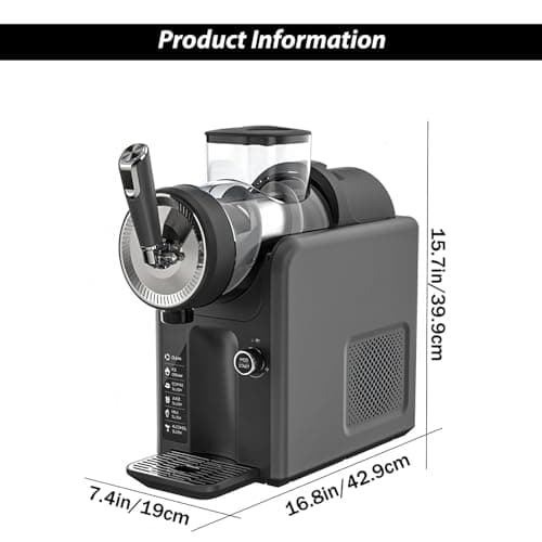 Machine à granité Black pour la maison, sans glace, autonettoyante, 5 en 1, 1,8 L avec refroidissement rapide et rotatio
