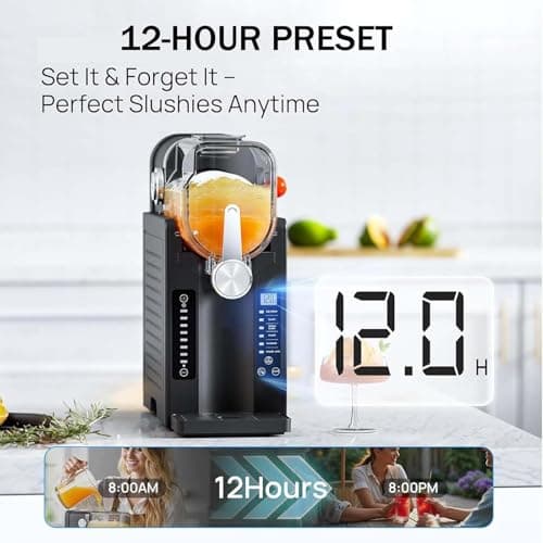 Granita Maison Machine 1,6L Autonettoyante - 6 Programmes Prédéfinis Sans Glace pour Smoothies et Margaritas, 1600ML