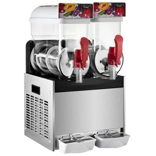 Machine à Granité 15L x 2 pour Cafés et Bars - Réfrigération Efficace en Acier Inoxydable Argenté
