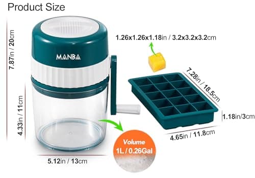 MACHINE À GLACE PILÉE MANBA - BROYEUR À GLACE PORTABLE HAUT DE GAMME SANS BPA + ATTRAITPOUR ADULTES + IDEAL POUR PARTIE