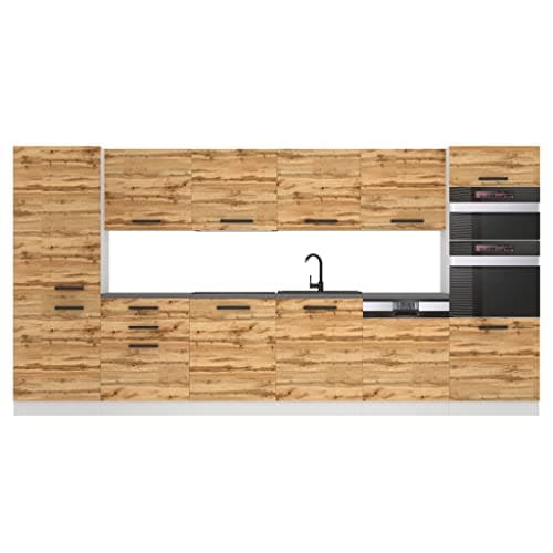 Meubles de Cuisine Complets Belini Naomi - 360 cm, Noir Étincelant