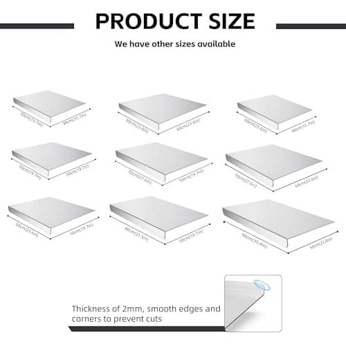 Plaque Inox Cuisine en Acier Inoxydable pour Professionnels et Amateurs, Planche à Découper Protege Plan de Travail avec