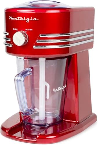 Nostalgia Station de Boissons Gelées Parfaite pour Slush, Cones de Neige, Margaritas, Lames en Acier Inoxydable, 1,1 L,