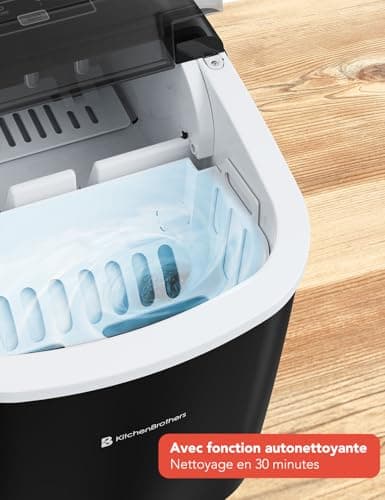 KitchenBrothers Machine à Glaçons Professionnel - Grande Capacité - Machine Portable avec Poignée - Pelle Incluse - 1,2L