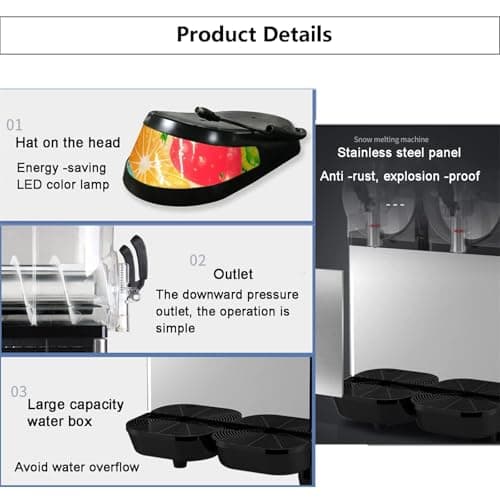 Machine À Granité GLJTUO, Broyeur Électrique Commerciaux Pour Glaces 36L, Idéal Pour Bars Et Parties Étivides