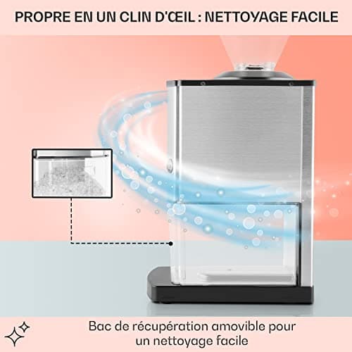 OneConcept Machine à Glaçons pour la Maison, Grande Capacité de 3,5L, Fabrique Rapidement Jusqu'à 15kg