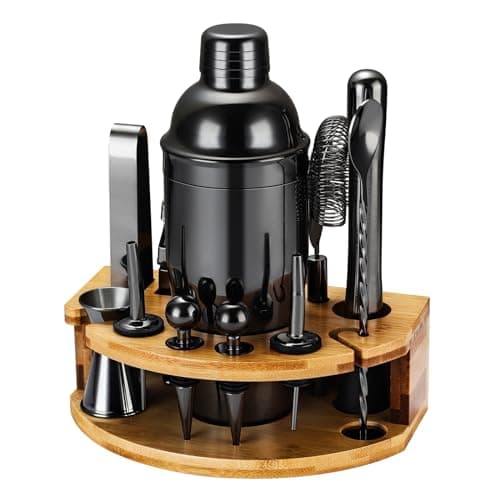 Kit Shaker à Cocktail Argenté pour Bar à Domicile Fête|Kit Cocktail 12 Pièces Acier Inoxydable Fête|Machine à Cocktail S