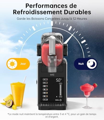 WIE Machine à Slush |6L pour Maison | 6 Programmes | Autonettoyage | Pour Margarita, Cocktail, Milkshake, Frappé