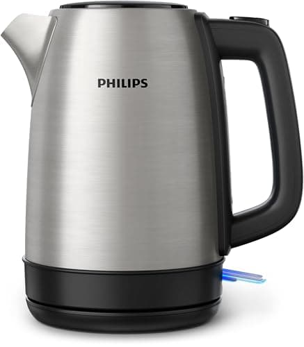 Philips Collection | Electrocoque Électrique Inoxydable 1,7L | Ébullition Rapide | Anti-Calcaire | Rotation 360° Sans Fi