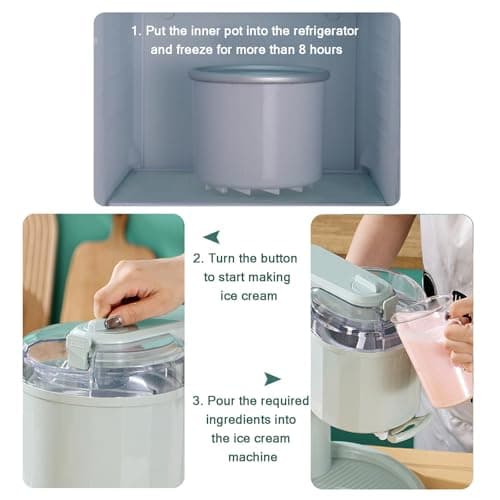 Sorbetière Italienne 1L, Pratique Pour La Maison, Les Bars Et Les Cafés, Préparation Rapide En 10 Minutes, 1 Litre A