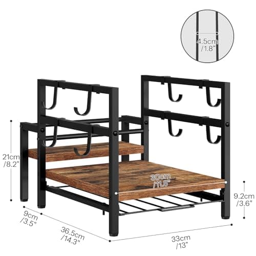 Étagère à Café Rustique, Support de Machine à Café avec Tiroirs pour K-Cups et Capsules, Idéal pour Café, Sirop et Tasse