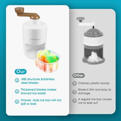 AHOUGER Machine Glace Pilée Portable pour Smoothie Sans BPA, Idéale pour les Familles en Déplacement