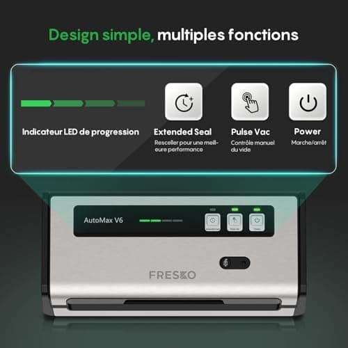 Machine à sous-vide FRESKO Automax V6, doubles parois thermoscellées, coupe-sac intégré