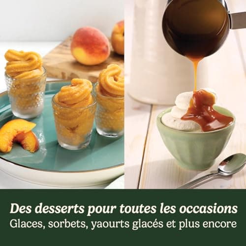 Cuisinart Sorbetière ICE48U - 1.42L Machine à Crème Glacée sans Lait, 6 Portions Prêtes en 20 Minutes, Distributeur Élec