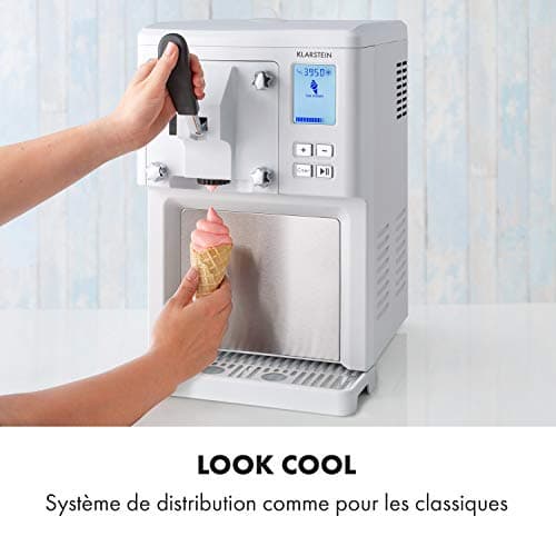 Klarstein Sweet Sundae - Machine à glace turbo 40 min, Compresseur, 900 g crème glacée, 1,5L, Pas de pré-refroidissement
