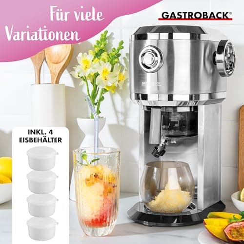 Machine à granité GASTROBACK pour la maison - Épaisseur de râpe et quantité de remplissage réglables - Pour cocktails gl