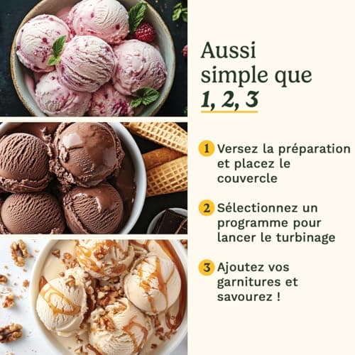 Cuisinart FreezeEase - Sorbetière à auto-refroidissement 3 préréglages | Glace, Sorbet, Yaourt glacé | Sans pré-congélat