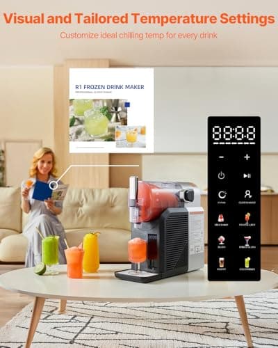 VEVOR Machine à Granita Autonettoyante 2 L, Boissons Glacées Acier Inoxydable, Maison Restaurateurs Bars