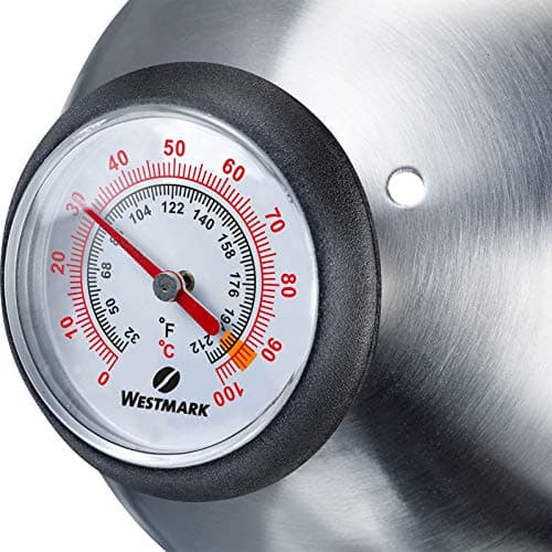 Westmark Brasilia Plus Carafe à Eau avec Thermomètre et Bras de Cygne, Compatible Induction, Acier Inoxydable 18/8, 2458
