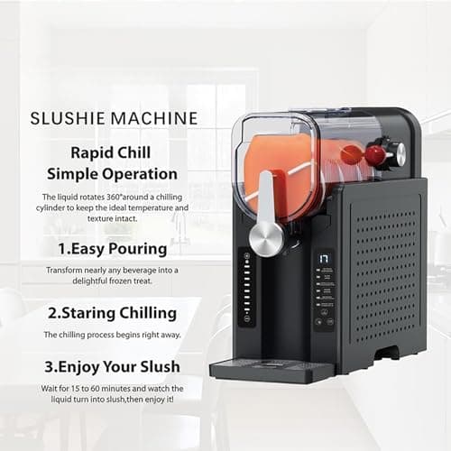 Machine À Granités OSPSHPG Tout-en-Un pour La Maison, Machine À Granités 1,6 L Écran LED sans Glace 6 Programmes Prérégl