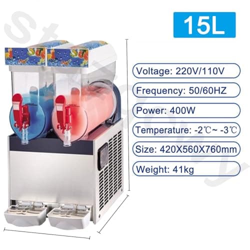 Machine à granité stdzqcwy Commerciale 8 gallons Acier Inoxydable Maison Cuisine Restaurant Bar Café Refroidissement Eff