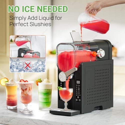 Machine à Granités Professionnelle 6 Programmes Prédéfinis pour Margaritas & Frappés - Sans Glaçons, Écran LED, Réservat